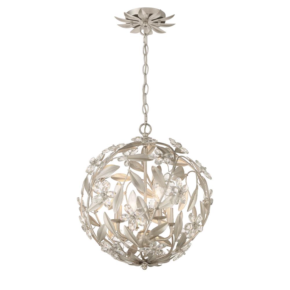 Marselle 4 Light Antique Silver Mini Pendant