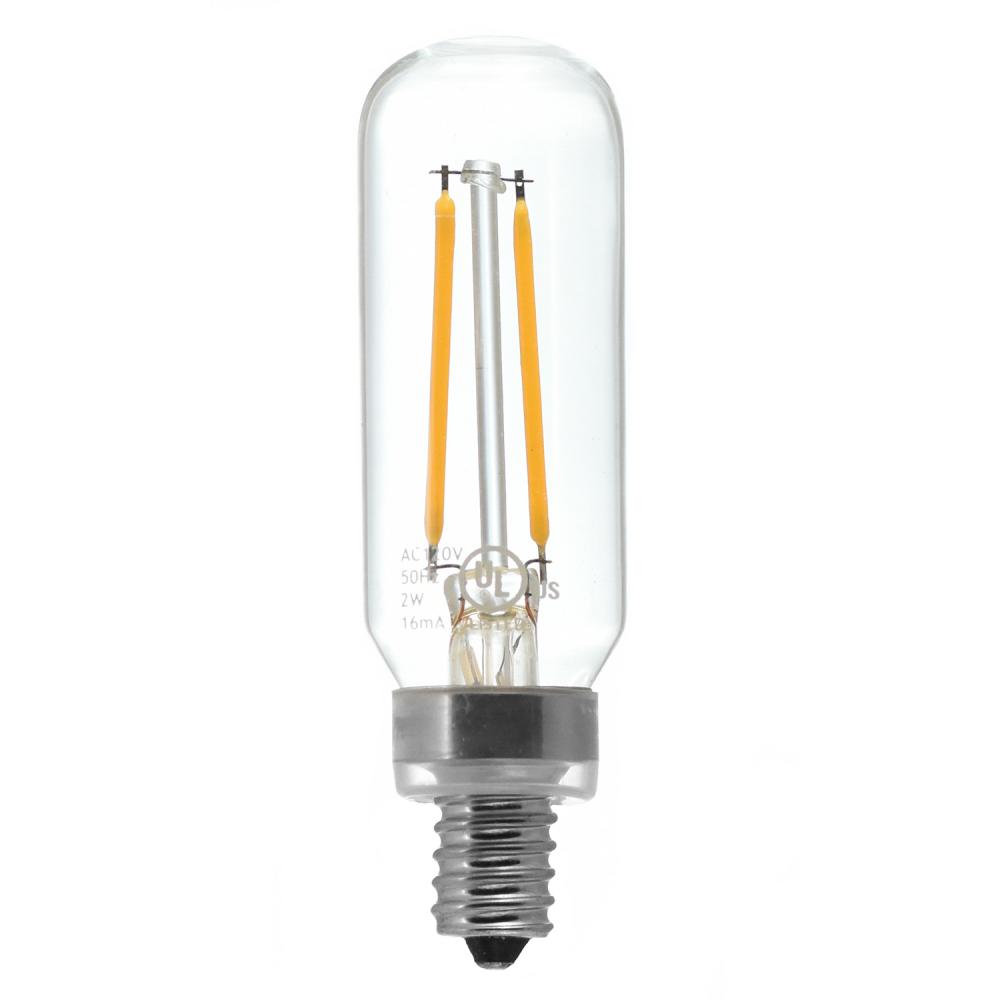 25W Equivalent Candelabra Base (E12) Warm White (2700K) Dimmable Clear LED T8 Light Bulb