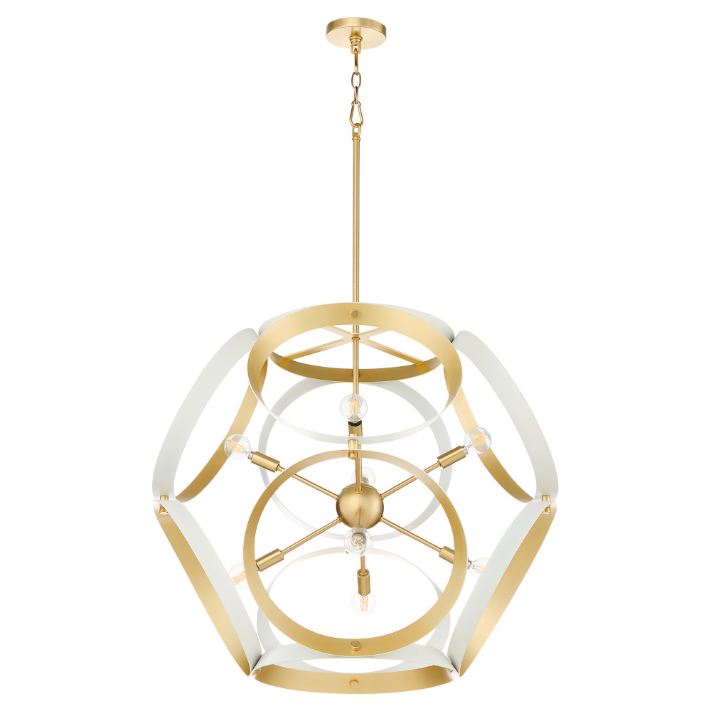 DOMAIN 30" PENDANT - STUDIO WHITE/AGED BRASS