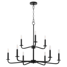 Quorum 6307-9-59 - RUTHERFORD 9 LIGHT CHANDELIER - MATTE BLACK