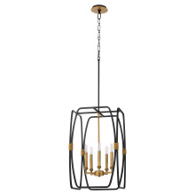 Quorum 880-5-5947 - BISHOP 23" 5 LIGHT PENDANT - MB/BRUSHED BRASS