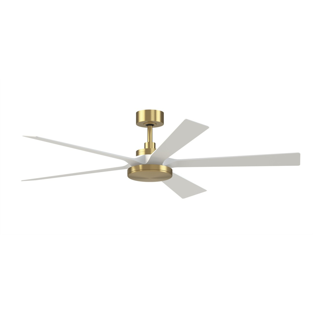 TorchAire 64 inch Indoor/Outdoor Ceiling Fan with LED CCT Select Light Kit - Brushed Satin Brass