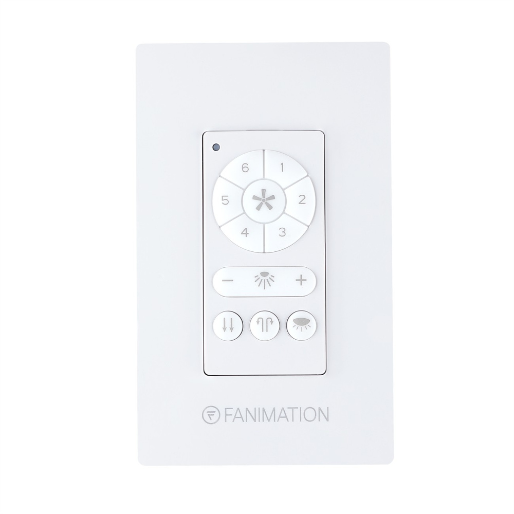 Ceiling Fan Wall Control - 6 Speed DC Motor Fan and Downlight - White